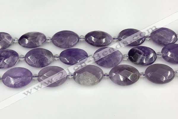 CNA1202 15.5 inches 18*25mm faceted oval amethyst beads