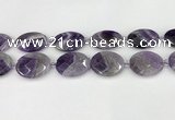 CNA1207 15.5 inches 20*30mm - 22*30mm faceted oval amethyst beads