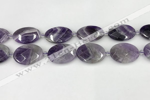 CNA1207 15.5 inches 20*30mm - 22*30mm faceted oval amethyst beads