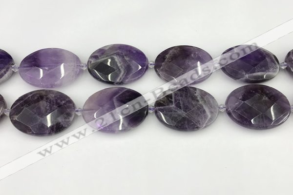 CNA1209 15.5 inches 30*40mm faceted oval amethyst gemstone beads