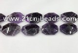 CNA1213 15.5 inches 25*35mm - 30*40mm faceted freefrom amethyst beads