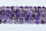 CNA1215 15.5 inches 10mm faceted square amethyst beads