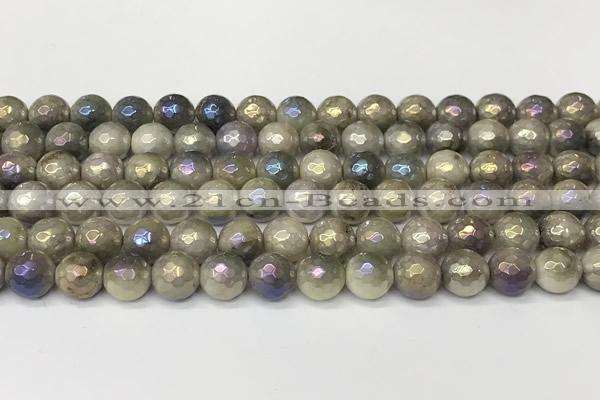 CNA1236 15 inches 8mm faceted round AB-color lavender amethyst beads