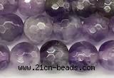 CNA1245 15 inches 6mm faceted round dogtooth amethyst beads