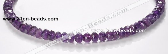 CNA20 5*8mm faceted roundel A- grade natural amethyst beads