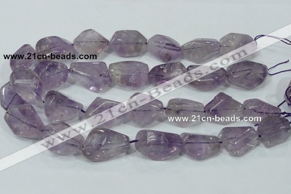 CNA202 15.5 inches 18*30mm faceted nugget natural amethyst beads