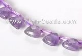 CNA21 8mm faceted triangle A- grade natural amethyst beads