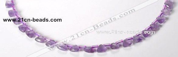 CNA21 8mm faceted triangle A- grade natural amethyst beads