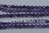 CNA250 15.5 inches 4mm faceted round natural amethyst beads