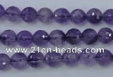 CNA252 15.5 inches 8mm faceted round natural amethyst beads