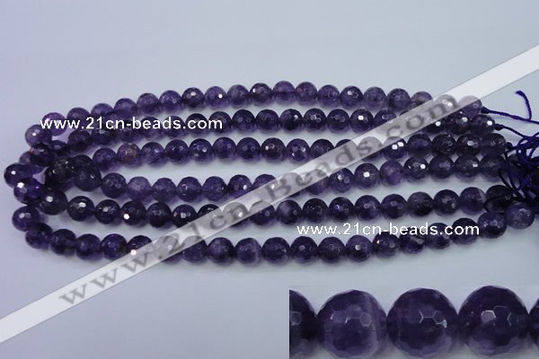 CNA253 15.5 inches 10mm faceted round natural amethyst beads