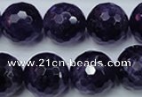 CNA256 15.5 inches 16mm faceted round natural amethyst beads