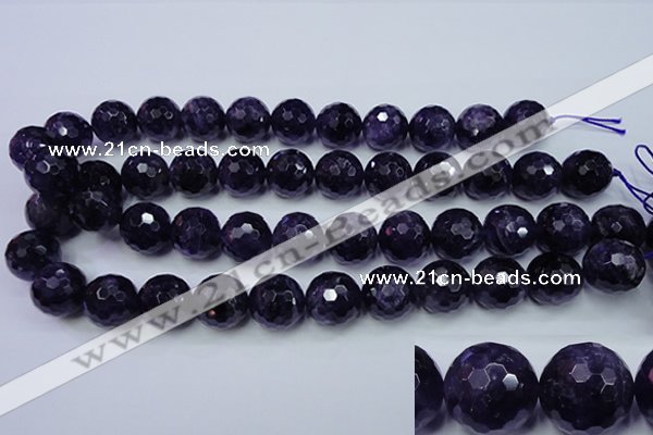 CNA256 15.5 inches 16mm faceted round natural amethyst beads