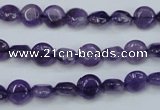 CNA266 15.5 inches 8mm flat round natural amethyst beads wholesale