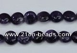 CNA267 15.5 inches 10mm flat round natural amethyst beads wholesale