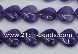 CNA283 15.5 inches 14*14mm heart natural amethyst beads wholesale