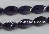 CNA291 15.5 inches 8*16mm twisted rice natural amethyst beads