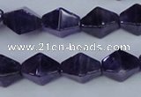 CNA295 15.5 inches 10*16mm pyramid natural amethyst beads