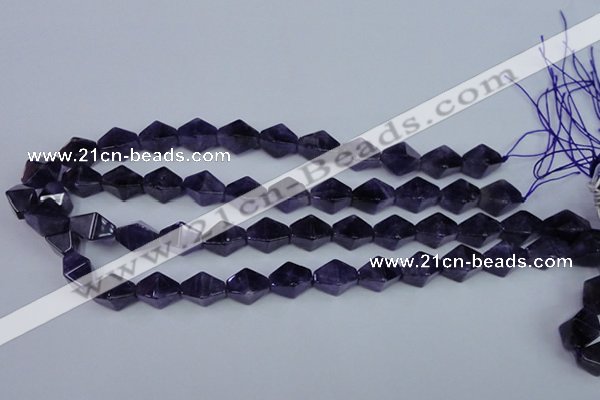 CNA295 15.5 inches 10*16mm pyramid natural amethyst beads