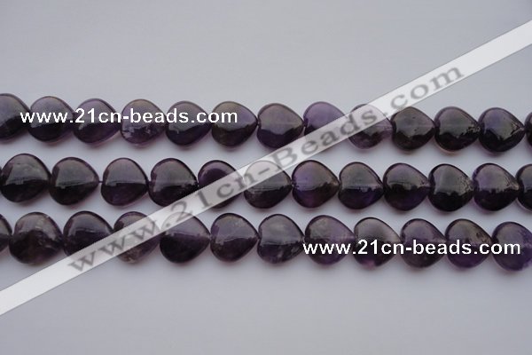 CNA298 15.5 inches 16*16mm heart natural amethyst gemstone beads