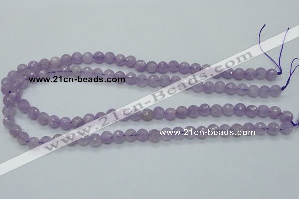 CNA310 15.5 inches 8mm faceted round natural lavender amethyst beads