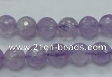 CNA311 15.5 inches 10mm faceted round natural lavender amethyst beads