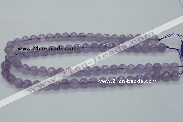 CNA311 15.5 inches 10mm faceted round natural lavender amethyst beads