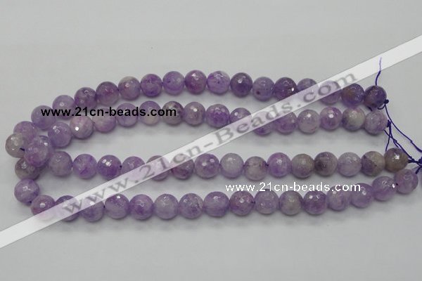 CNA312 15.5 inches 12mm faceted round natural lavender amethyst beads