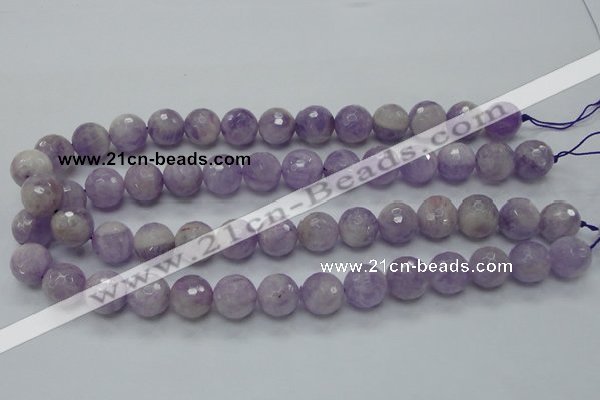 CNA313 15.5 inches 14mm faceted round natural lavender amethyst beads