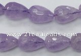 CNA318 15.5 inches 12*16mm faceted teardrop natural lavender amethyst beads