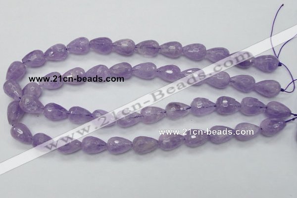 CNA318 15.5 inches 12*16mm faceted teardrop natural lavender amethyst beads