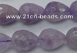 CNA319 15.5 inches 15*20mm faceted teardrop natural lavender amethyst beads