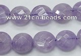 CNA323 15.5 inches 14mm faceted coin natural lavender amethyst beads