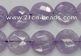 CNA324 15.5 inches 16mm faceted coin natural lavender amethyst beads