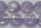 CNA325 15.5 inches 20mm faceted coin natural lavender amethyst beads