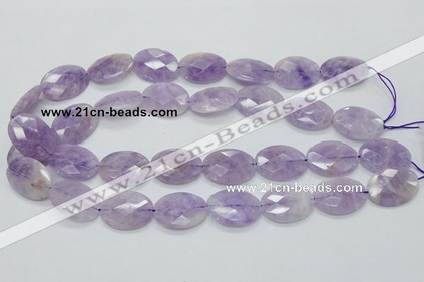 CNA332 15.5 inches 18*25mm faceted oval natural lavender amethyst beads