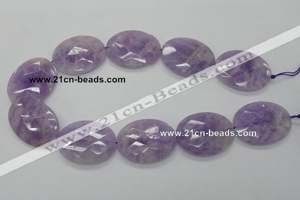 CNA336 15.5 inches 30*40mm faceted oval natural lavender amethyst beads