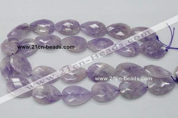 CNA337 22*30mm faceted teardrop natural lavender amethyst beads