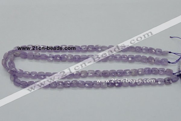 CNA339 15.5 inches 8*8mm faceted square natural lavender amethyst beads