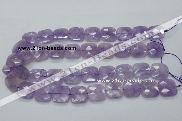 CNA341 15.5 inches 20*20mm faceted square natural lavender amethyst beads