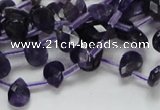 CNA38 15.5 inches 7*10mm faceted briolette grade A natural amethyst beads