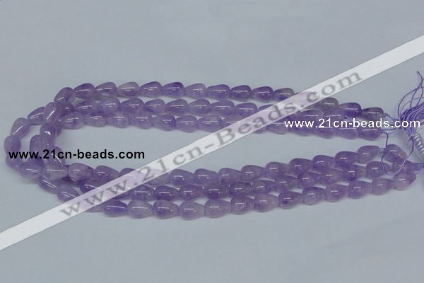 CNA416 15.5 inches 8*12mm teardrop natural lavender amethyst beads