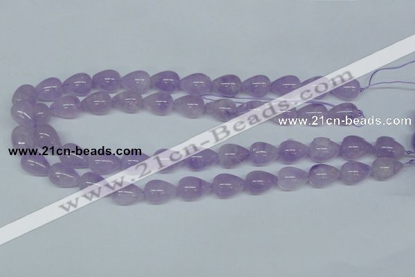 CNA417 15.5 inches 10*14mm teardrop natural lavender amethyst beads