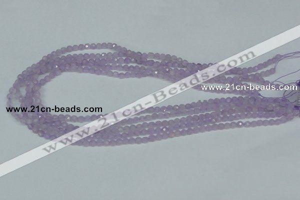 CNA420 15.5 inches 4mm faceted round natural lavender amethyst beads