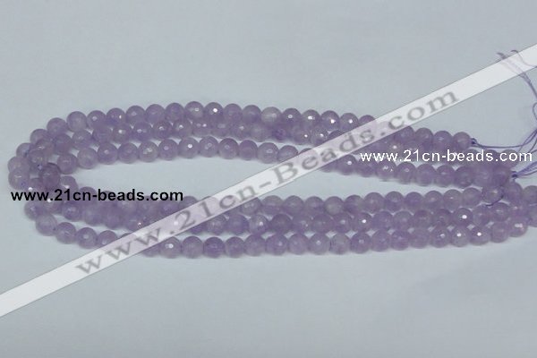 CNA422 15.5 inches 8mm faceted round natural lavender amethyst beads