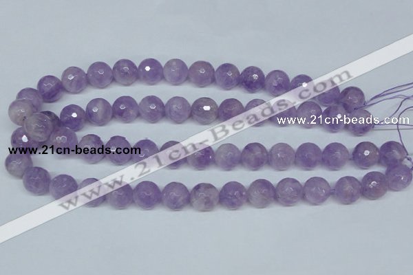 CNA425 15.5 inches 14mm faceted round natural lavender amethyst beads