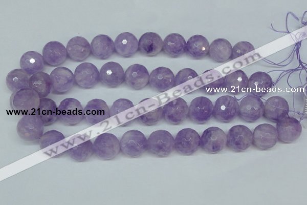 CNA426 15.5 inches 18mm faceted round natural lavender amethyst beads