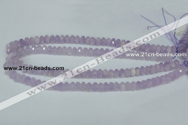 CNA428 6*10mm faceted rondelle natural lavender amethyst beads