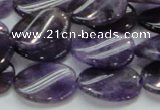 CNA43 15.5 inches 15*20mm twisted oval grade A natural amethyst beads