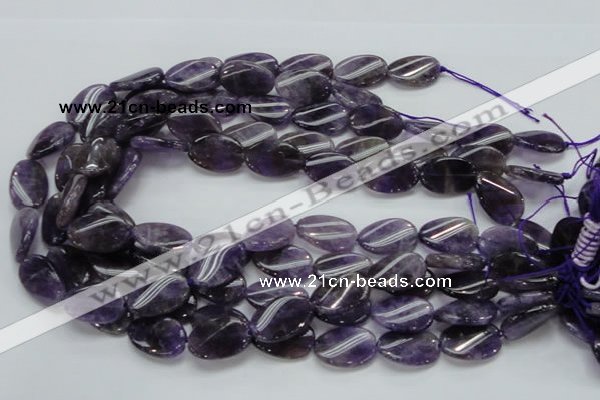 CNA43 15.5 inches 15*20mm twisted oval grade A natural amethyst beads